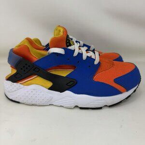 Nike Huarache Run Athletic Shoes Blue Yellow Orange Youth Size 3Y